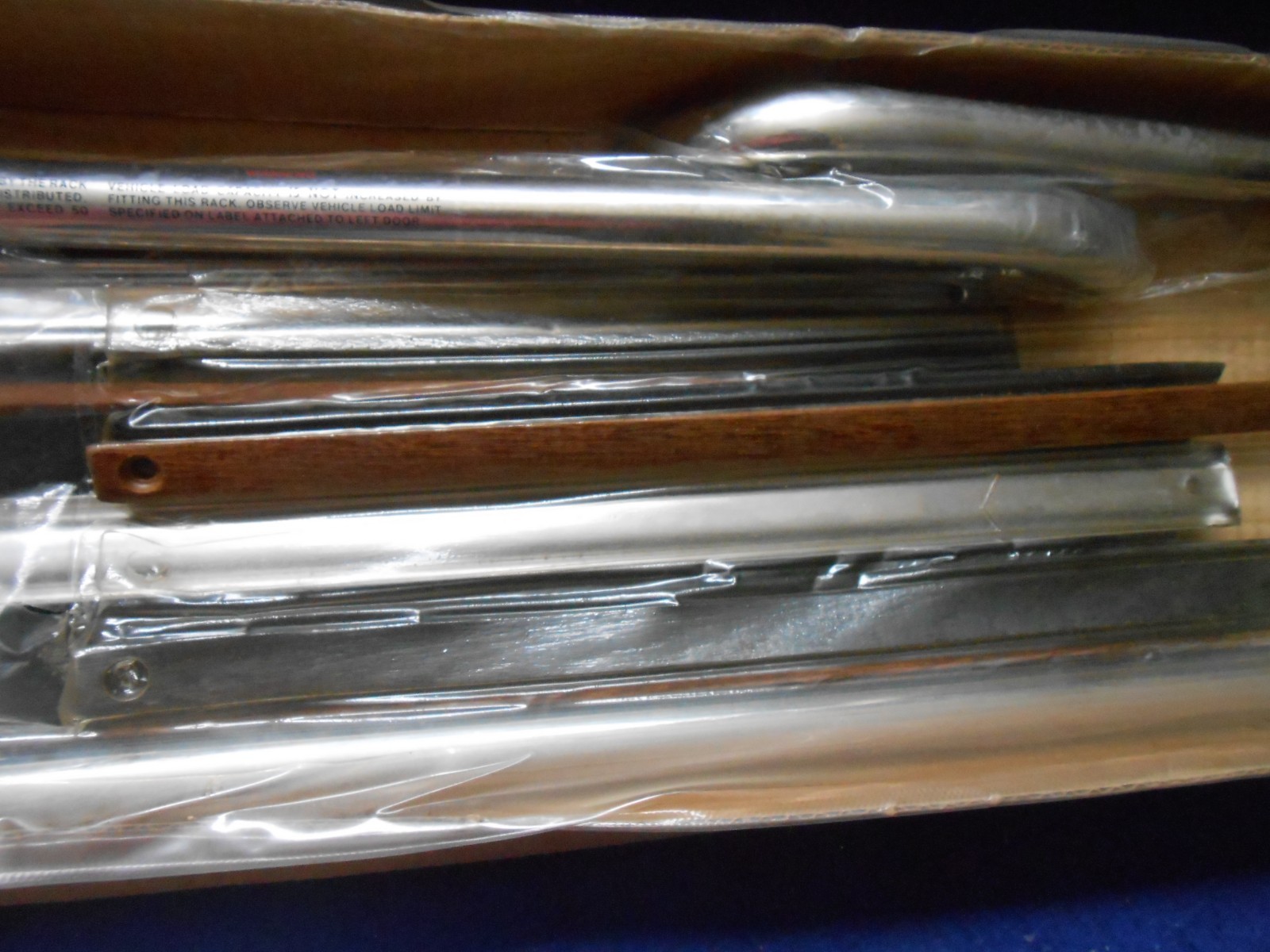 NOS Amco Teak/Stainless Universal Luggage Rack 20"x40" American Import Cars 5613