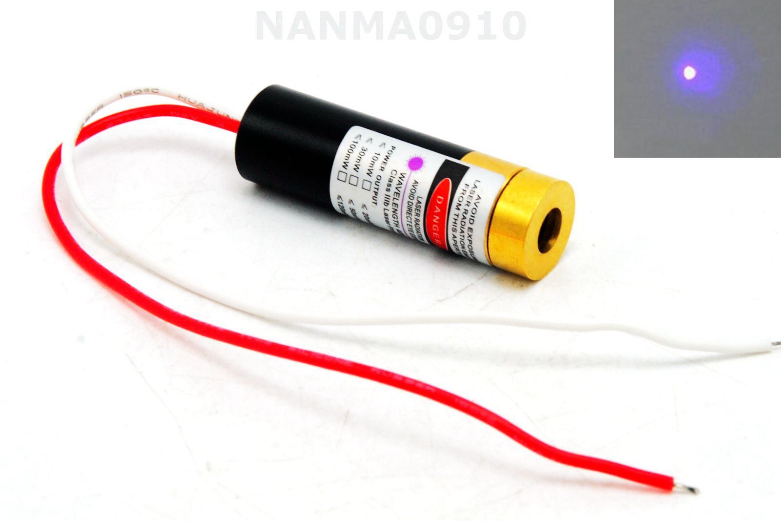 Focusable 20mw 405nm Violet/Purple Blue Dot Laser Diode Module 13x42mm 3V-5V