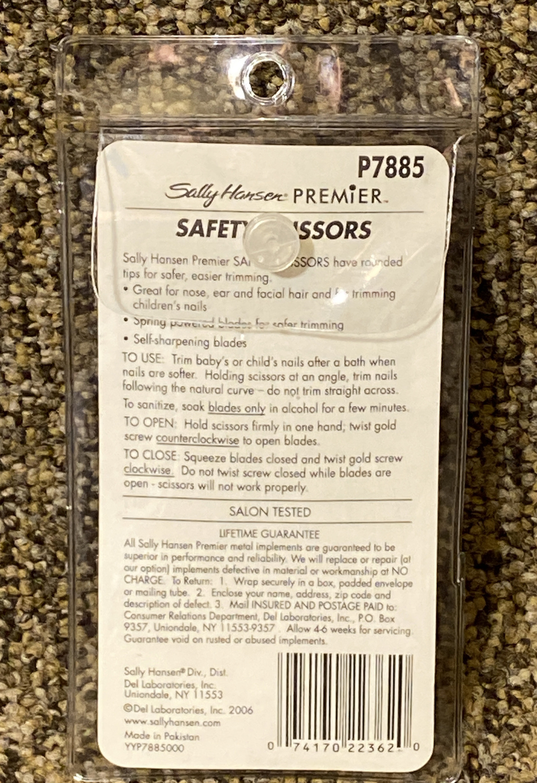 Sally Hansen Premier Safety Scissors P7885 Spring Powered Self Sharpening