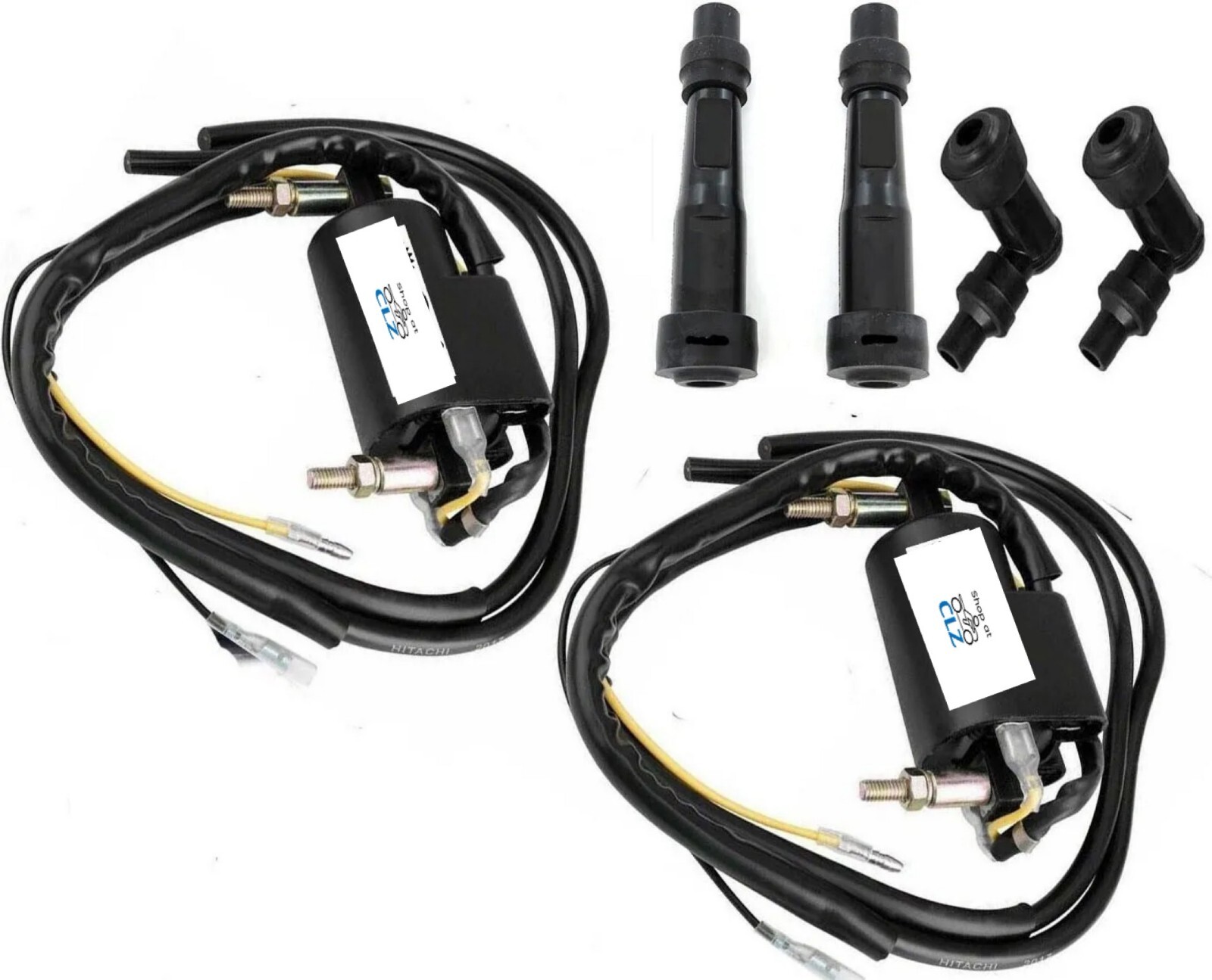 2x Ignition Coils + caps  For Kawasaki KZ650 KZ900 KZ1000 Z1