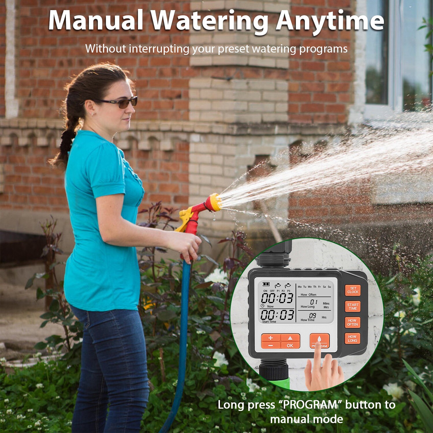 Water Sprinkler Timer Garden Irrigation Controller Digital Auto Watering System