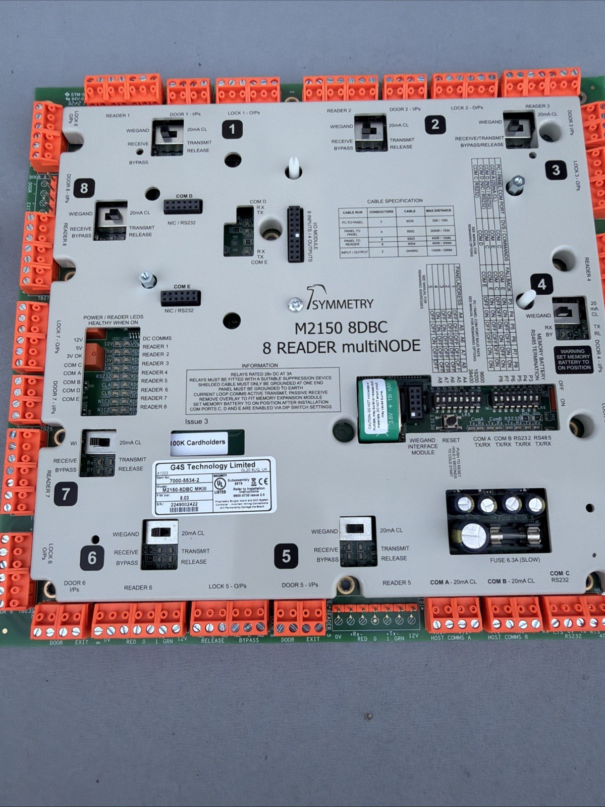 G4S Technology M2150-8DBC/MKII 8-Reader Intelligent Control System Used