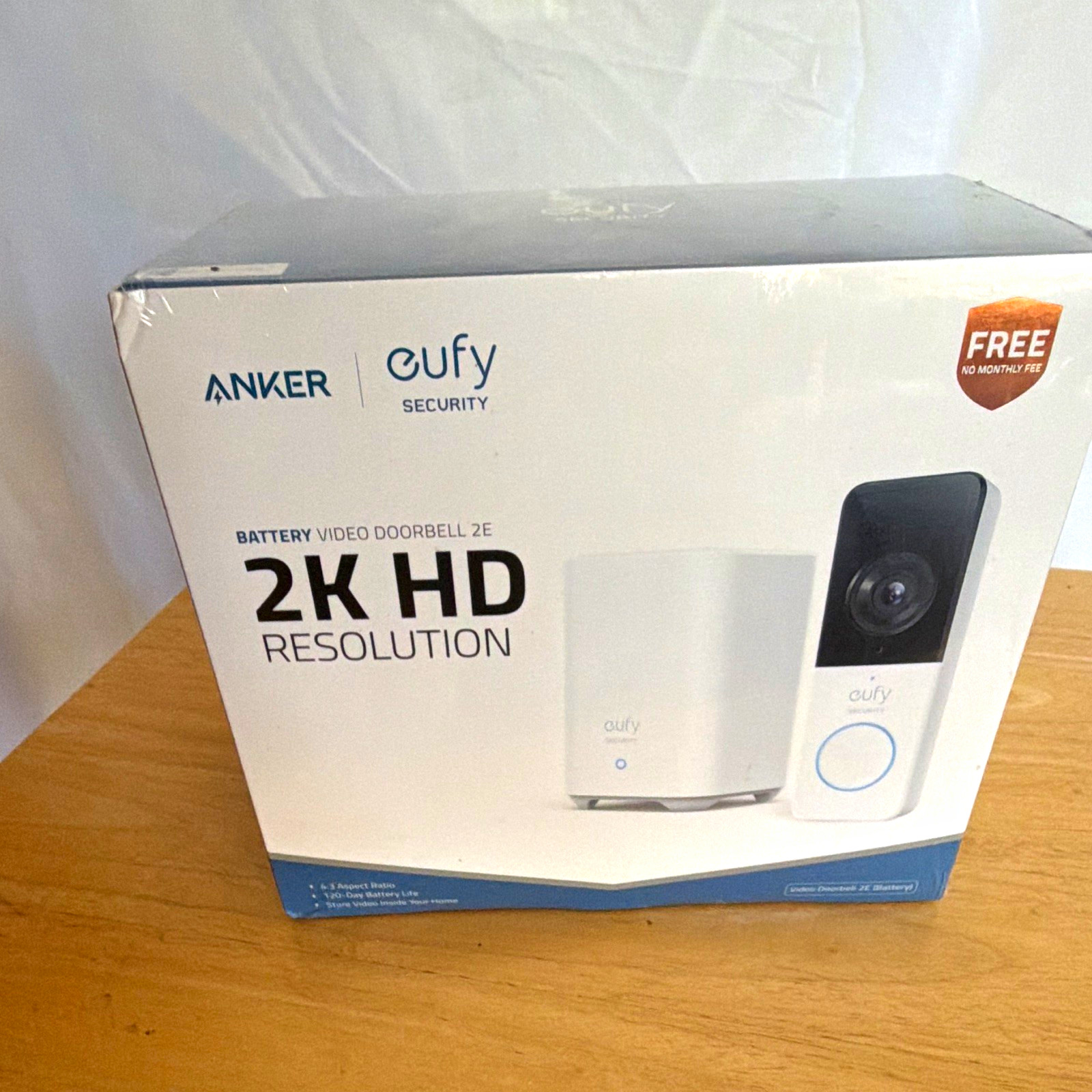 eufy Security Battery Video Doorbell 2E 2K HD Wi‑Fi Wireless Battery White/Black