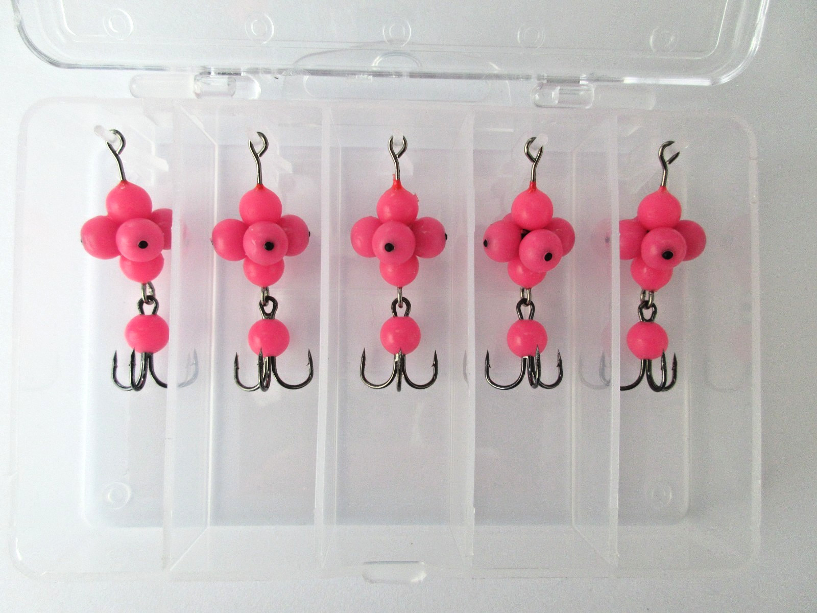 Salmon Egg Cluster for Steelhead Trout - 5 pcs - Fl. Pink- #8 Treble Hook
