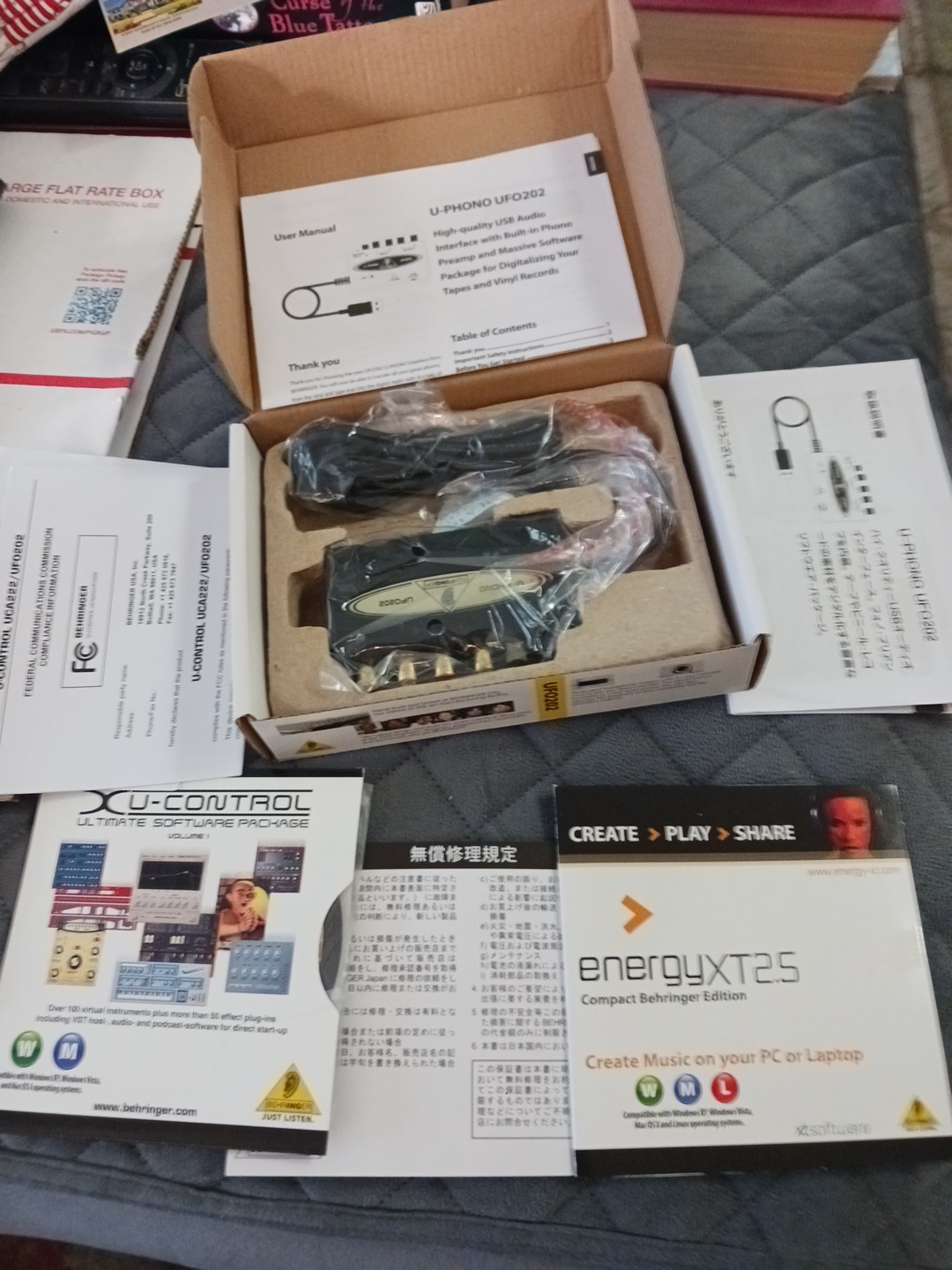 Behringer U‑Phono UFO202 USB Audio Interface+Phono Preamp – New Open Box In Bag