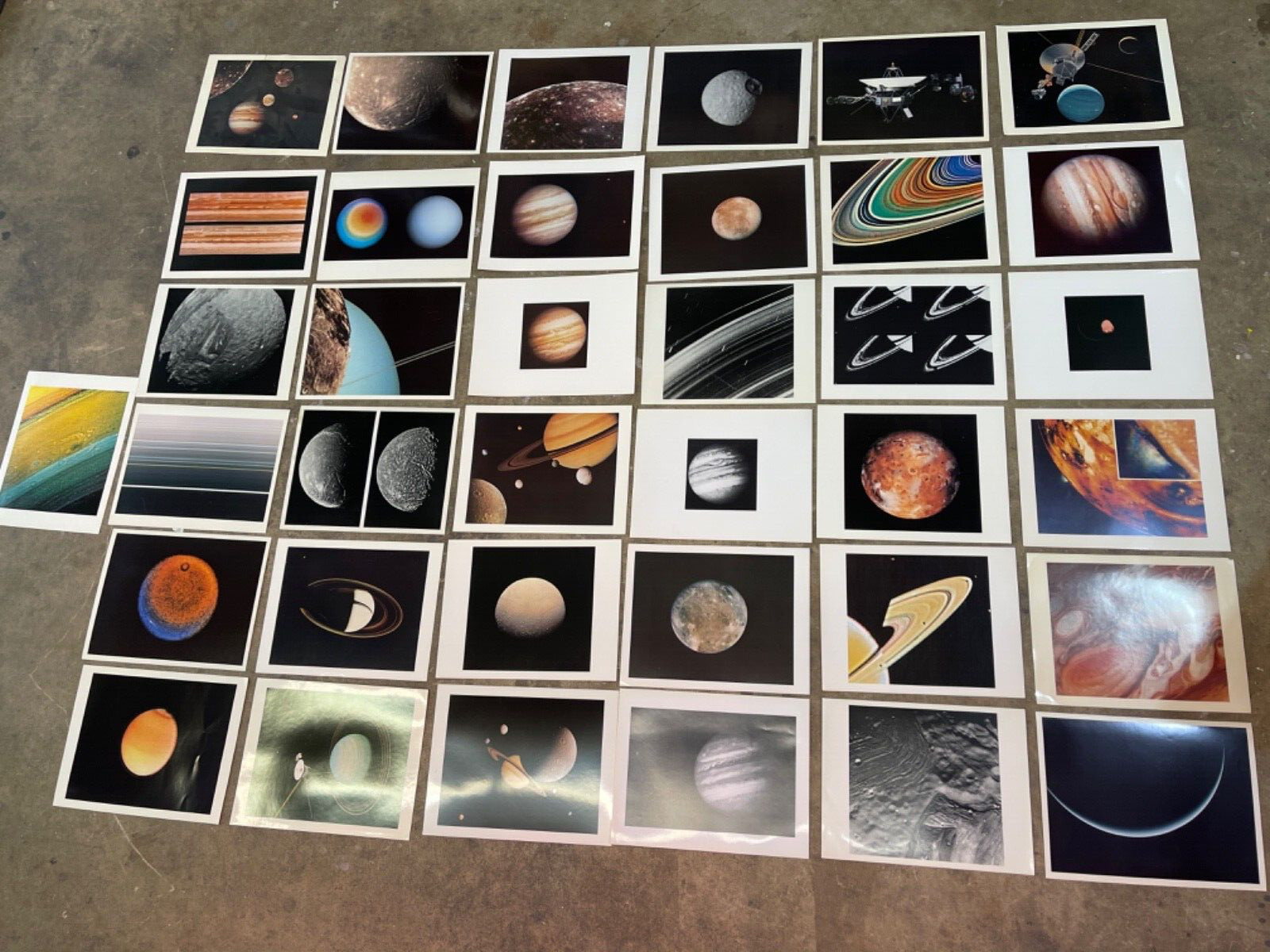 37 NASA Space Planets 8.5x11 Photo Cards ALL DIFFERENT PRINTS Voyager  JPL 5889