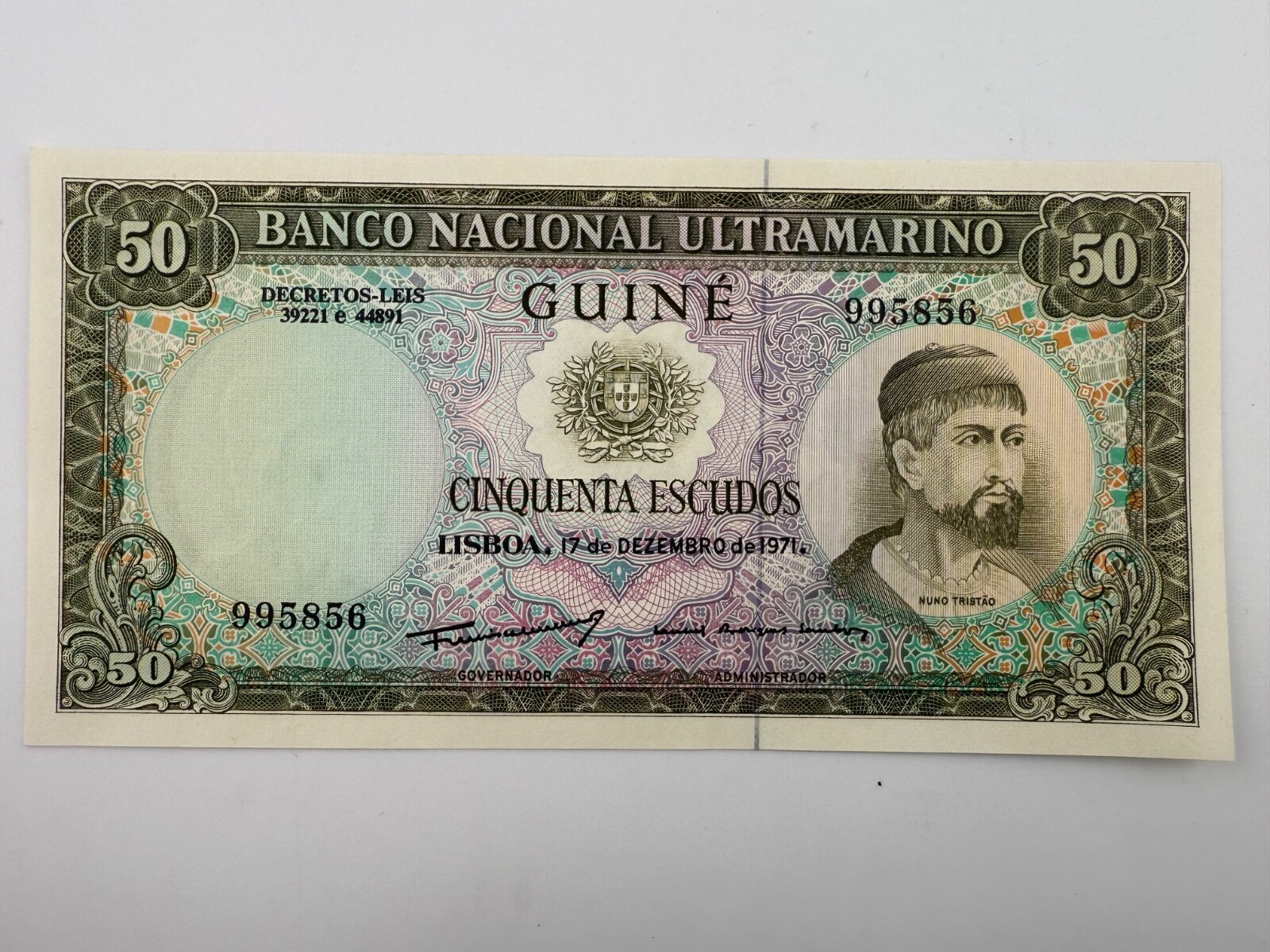 1971  Portuguese Guinea 50 Escudos P-44 UNC Banknote SPC174