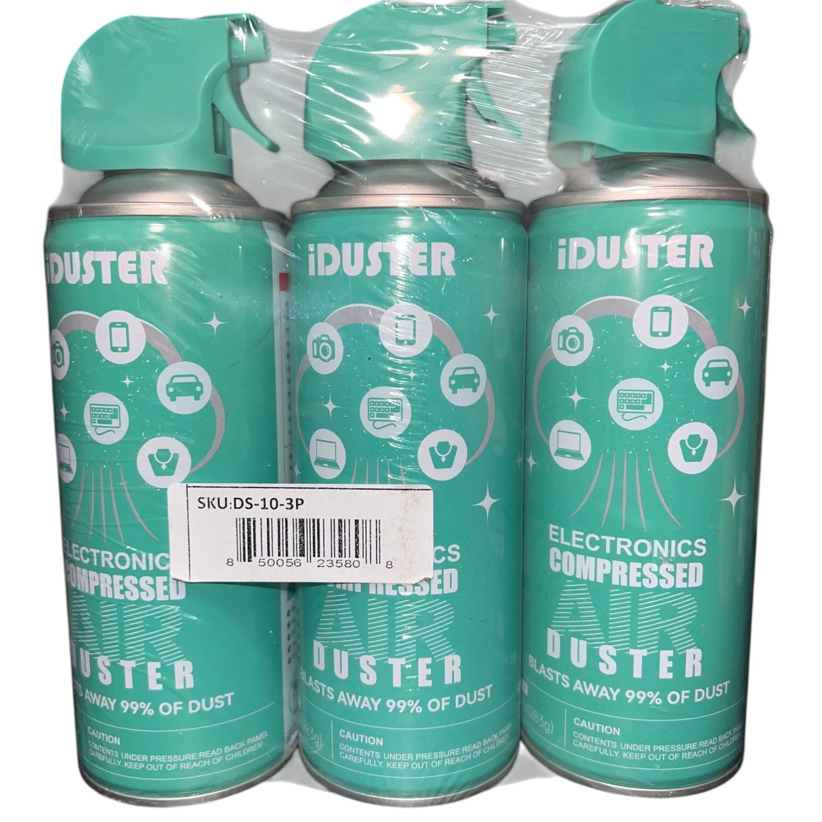 3x iDuster Compressed Air Duster 10oz Cans Electronics Cleaner Dust Remover