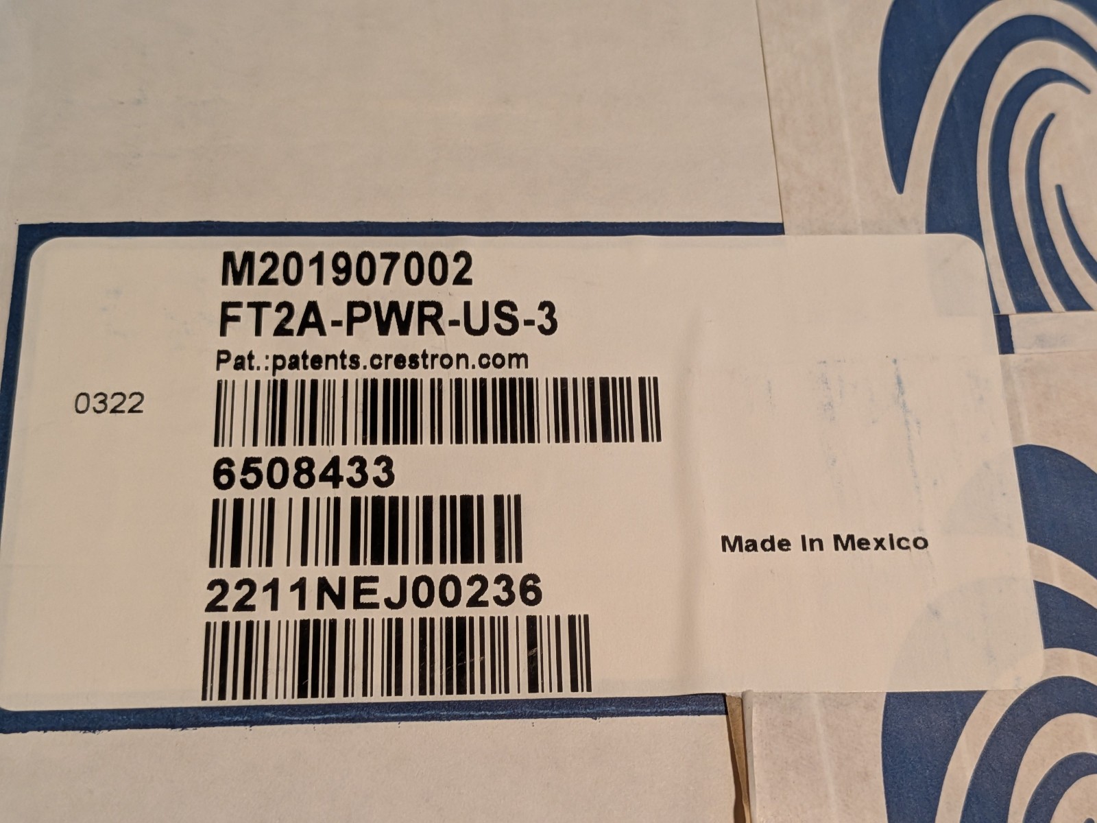 NEW Crestron FT2A-PWR-US-3 AC Power Outlet Module FT2 Triple, Under-Table (E2)
