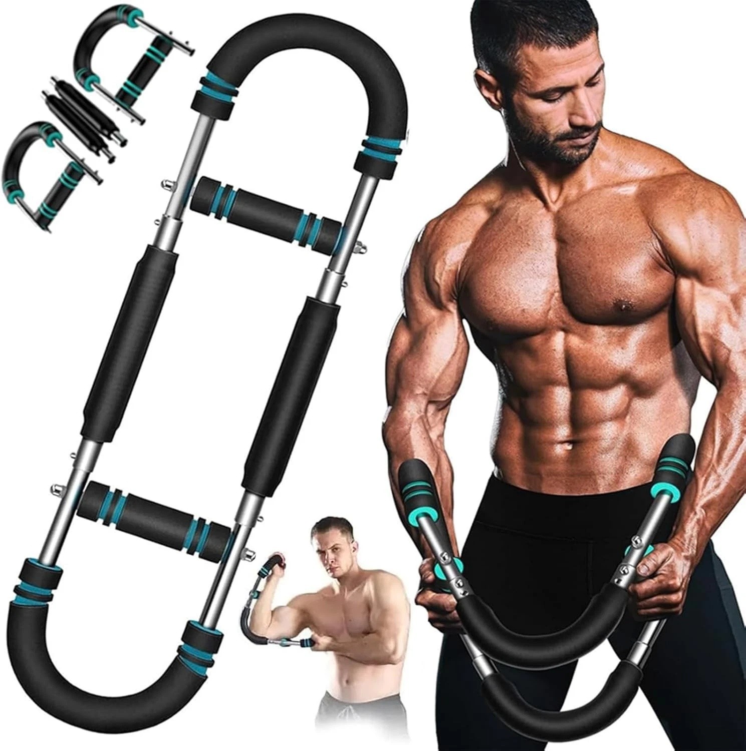 Men Twister Arm Exerciser, Adjustable 60-110LB Strengthener for Chest Training