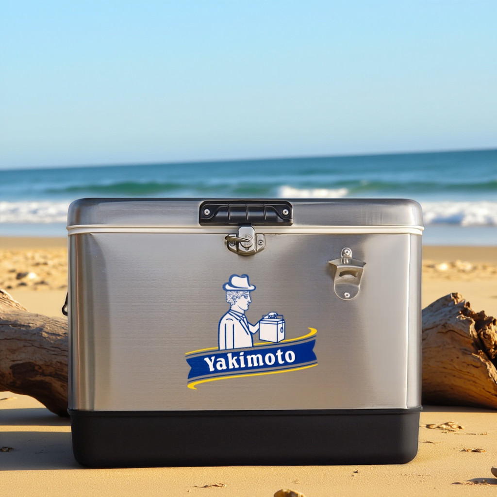 Yakimoto Classic Stainless steel 54Qt Ice Box, Outdoor Large capacity Ice Bucket