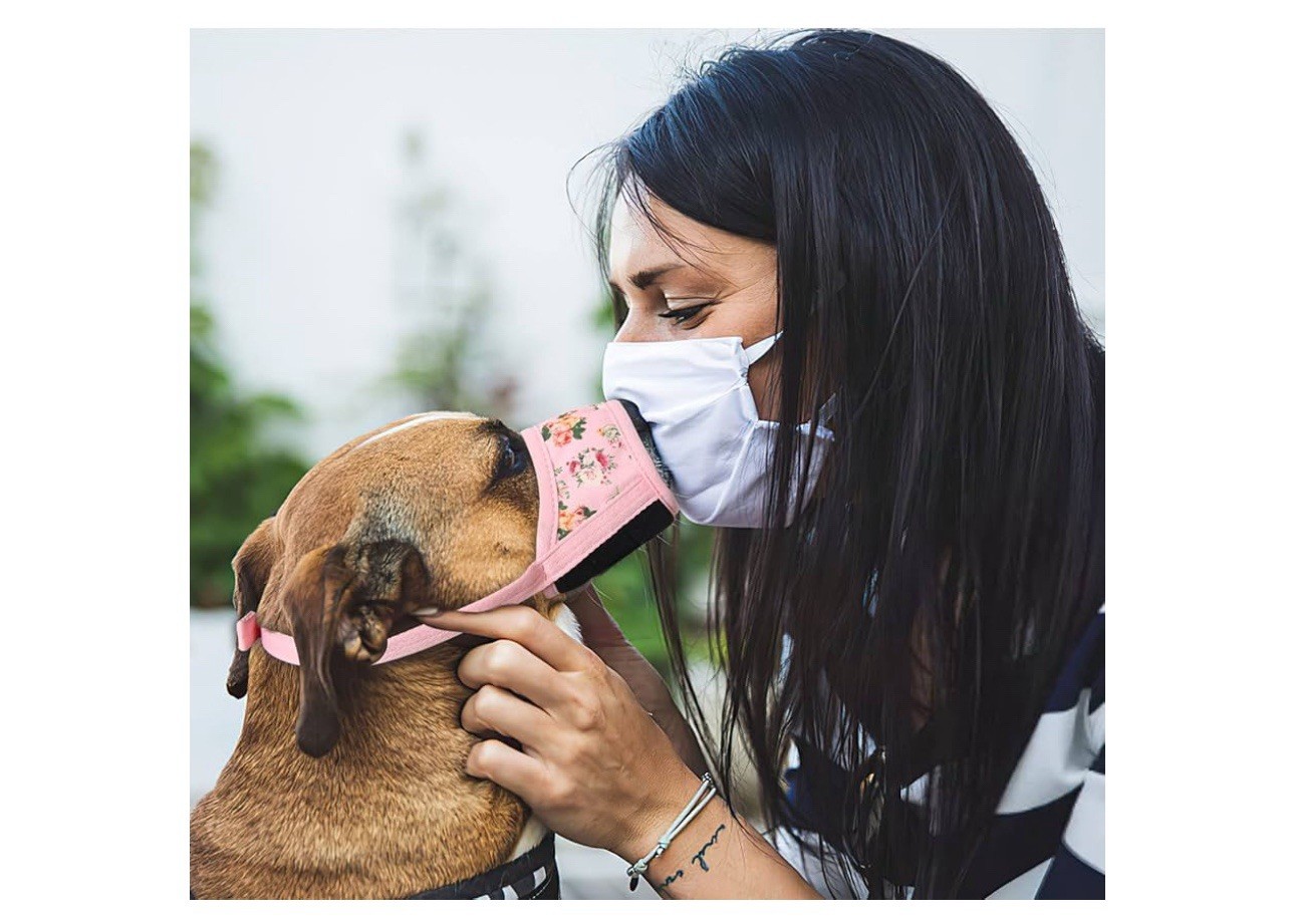 Heele Dog Muzzle SMALL- Adjustable, Pink, Flower pattern, Brand New, Never used