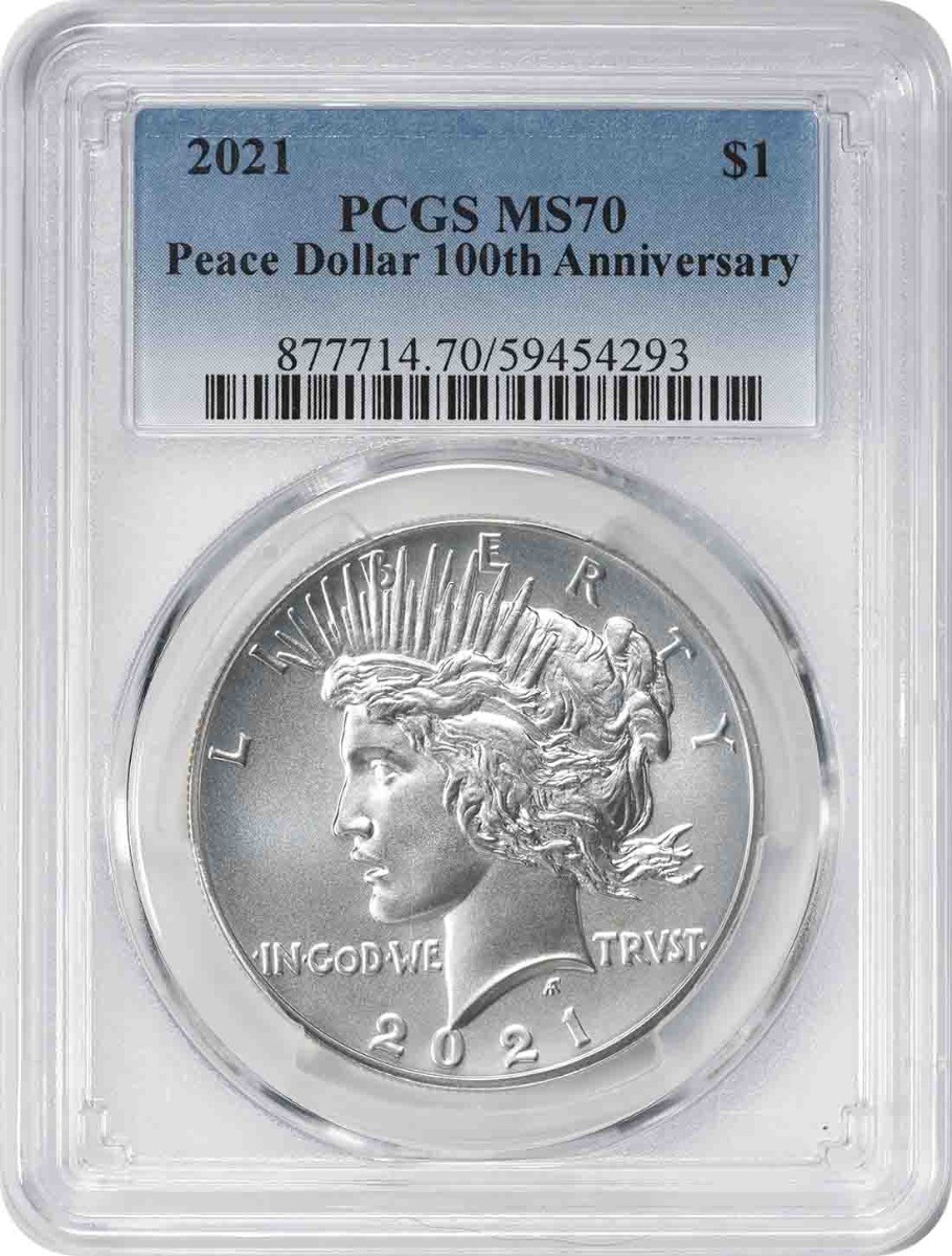 2021 Peace Silver Dollar MS70 PCGS
