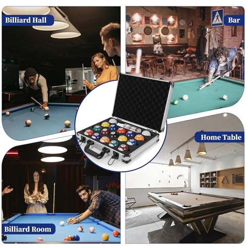 Pool Balls Case Portable Carrying Box with Handle, Large Capacity Hard
