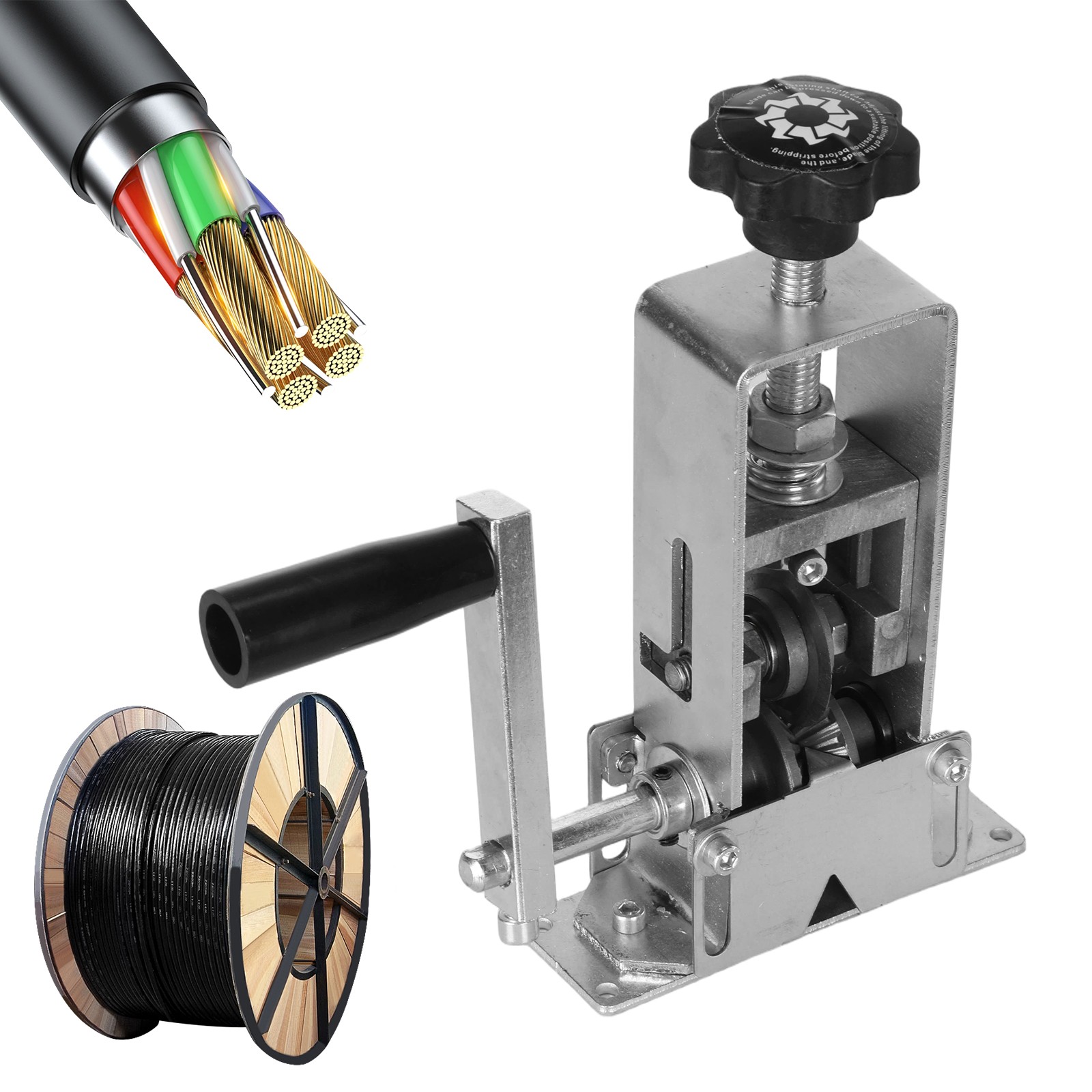 Manual Wire Stripping Machine Dual-drive Wire Stripper Tool for DIY Cable