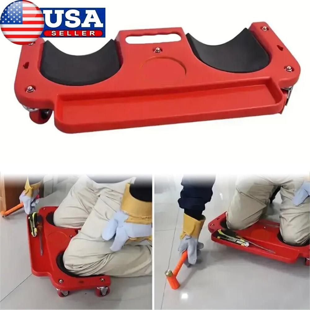ABS High-Impact Frame Rolling Knee Cart with Rolling Knee Pads for Mechanics