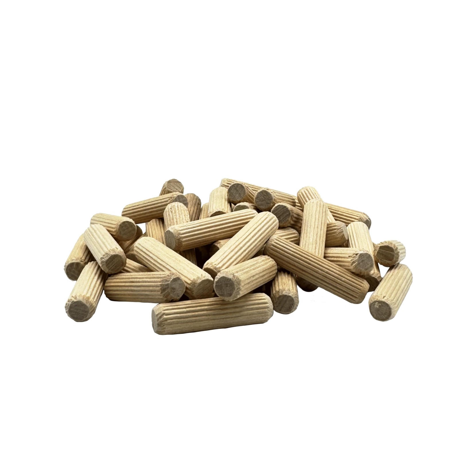 - 3/8 x 1 1/2 - 50 Pack Wooden Dowel Pins - Kiln Dried, Fluted, and Beveled 3...
