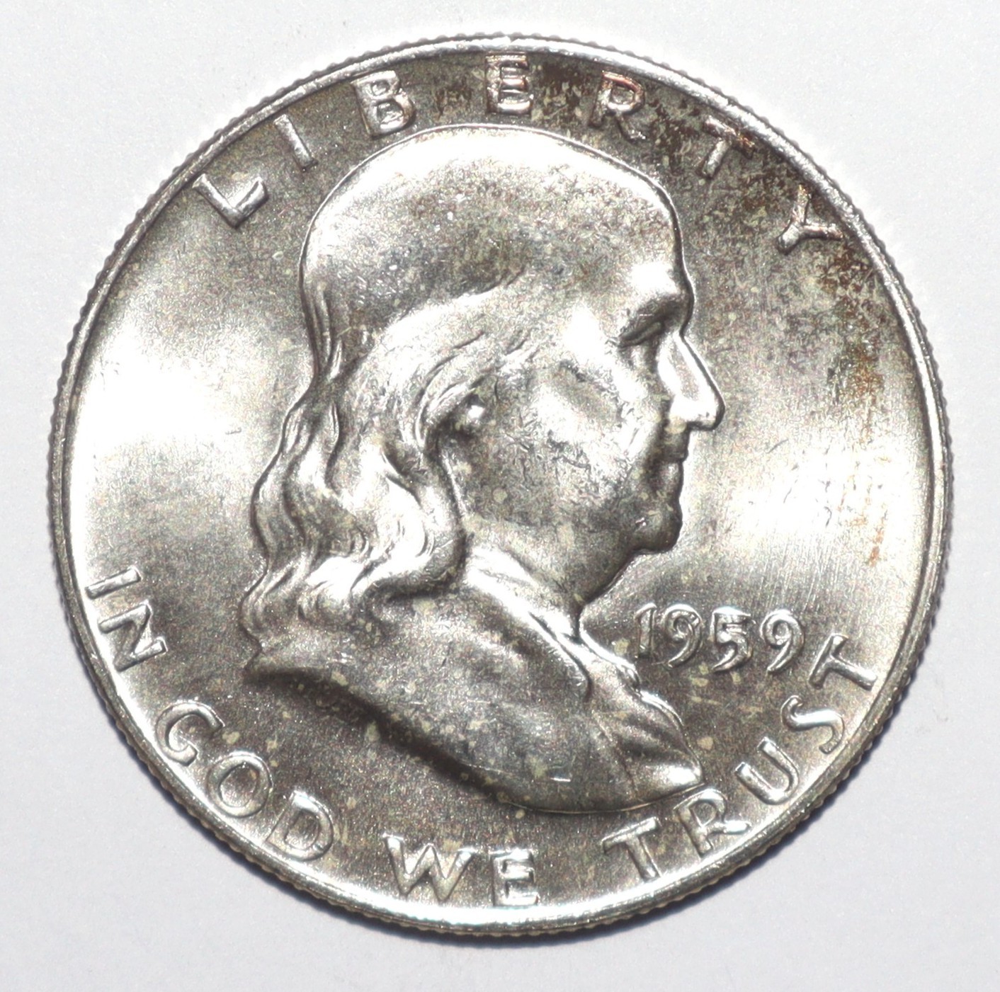 1959 D Franklin Half Dollar FBL CHOICE BRILLIANT UNCIRCULATED (I289)
