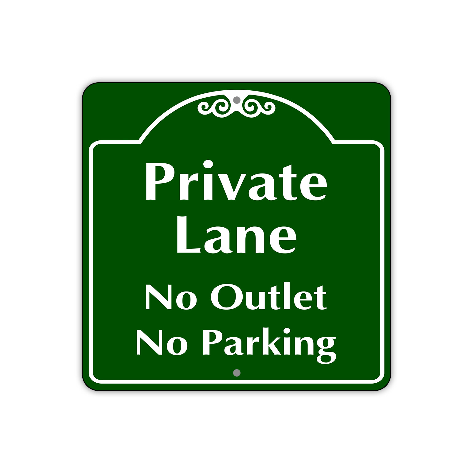 Private Lane No Outlet No Parking Sign Road Street Aluminum Metal Sign 12"x12"