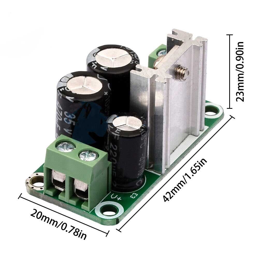 2PCS 12V Single Regulated Power Supply Module AC to DC Rectifier Filter Board 1A