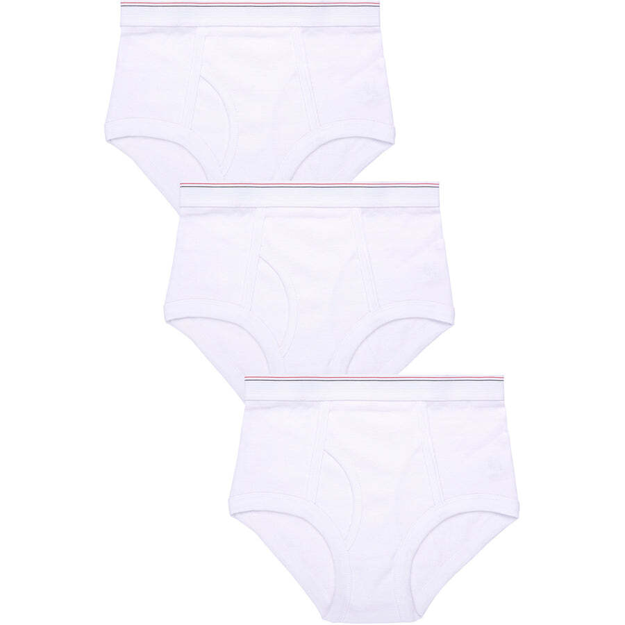 6 pc pack Men Solid White Briefs Breathable Cotton Underwear Old Fashion #MW3401