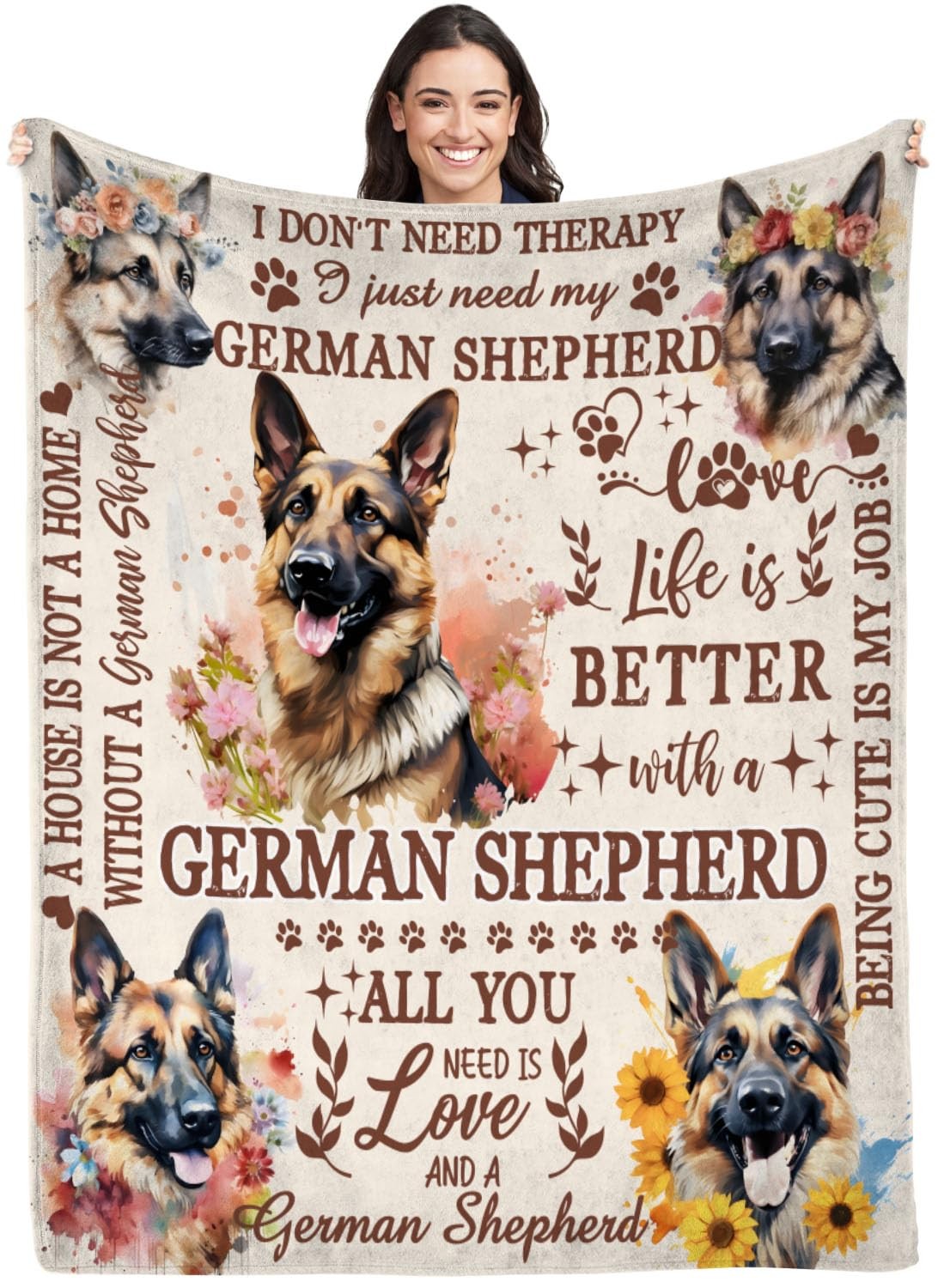 German Shepherd Throw Blanket for Dog Owners,German Shepherd Blanket Flannel ...