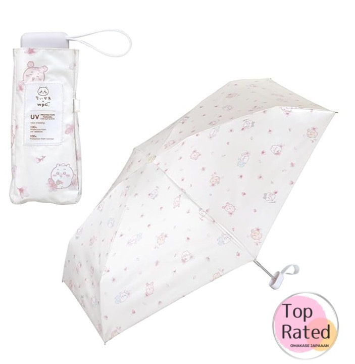Chiikawa Folding Umbrella UV Protection 100% Wpc Compact Sun Rain Hachiware Pink