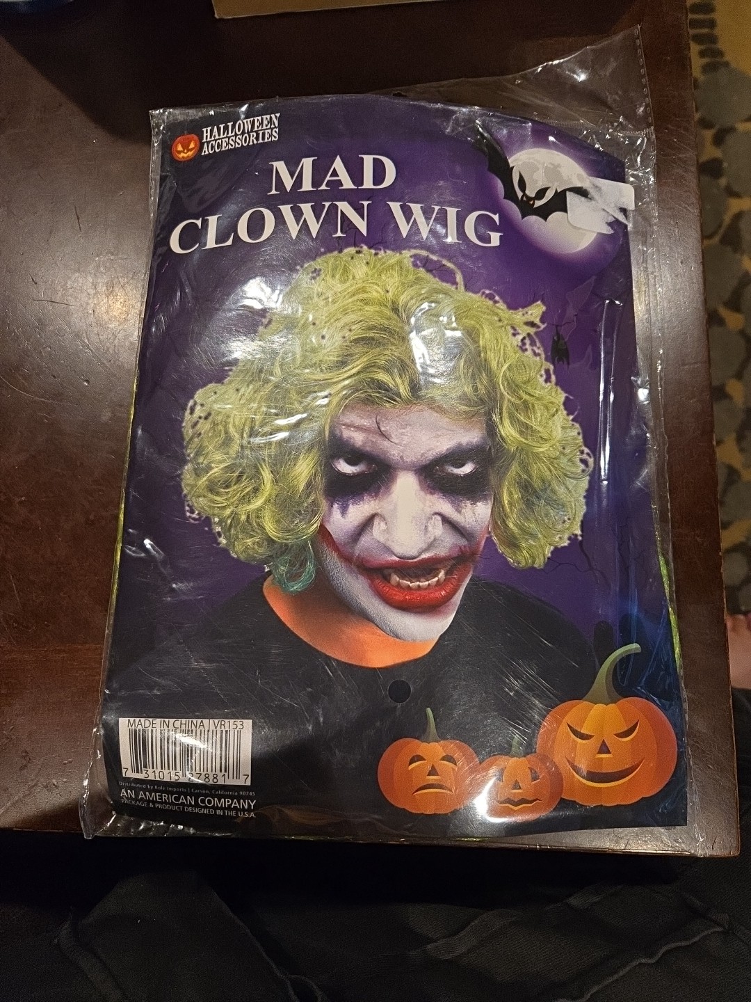 Mad Clown Wig Halloween Accessories, Green 11.75" Crazy Joker Scientist