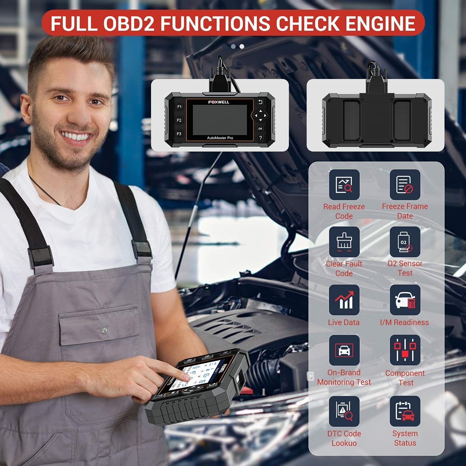 Foxwell NT644 Elite Full System Scanner Car Diagnostic Tool OBD2 ABS SRS DPF