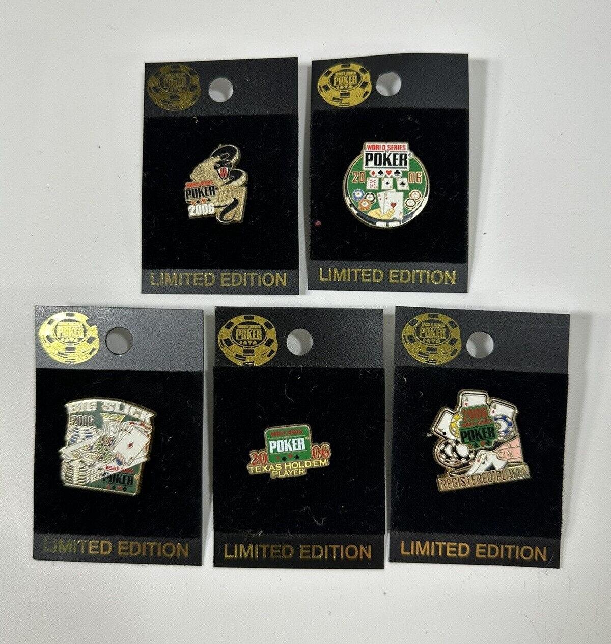 2006 World Series of Poker ~ Lot of 5 Pin Set ~ Collectors Limited Edition