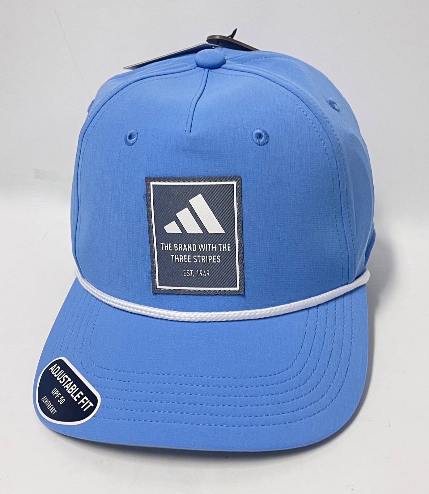 ADIDAS MENS PREMIUM 2 GOLF STRAP BACK HAT BLUE FUSION UPF 50 AEROREADY