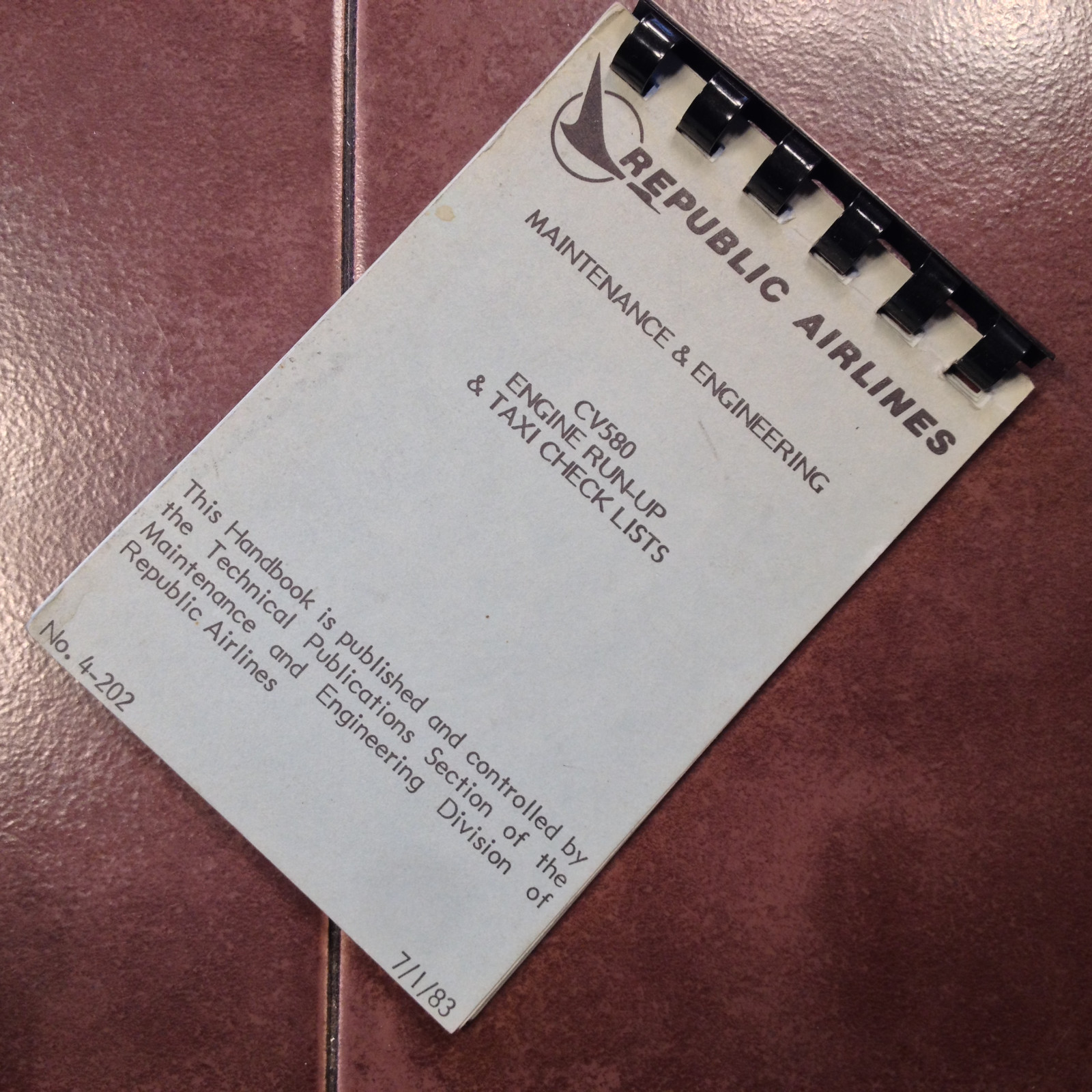 CV-580 Engine Run-up and Taxi Checklist Handbook
