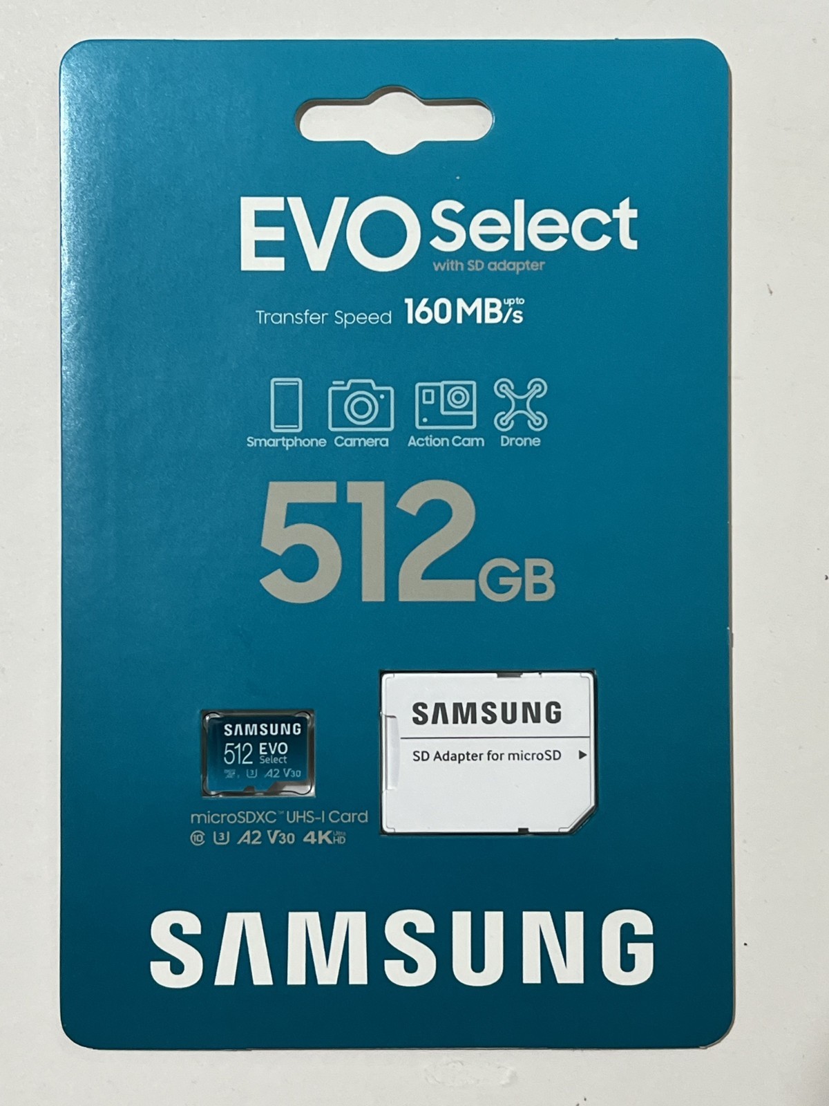 New Samsung EVO Select 512GB microSDMemory Card + Adapter MB-ME512SA/AM