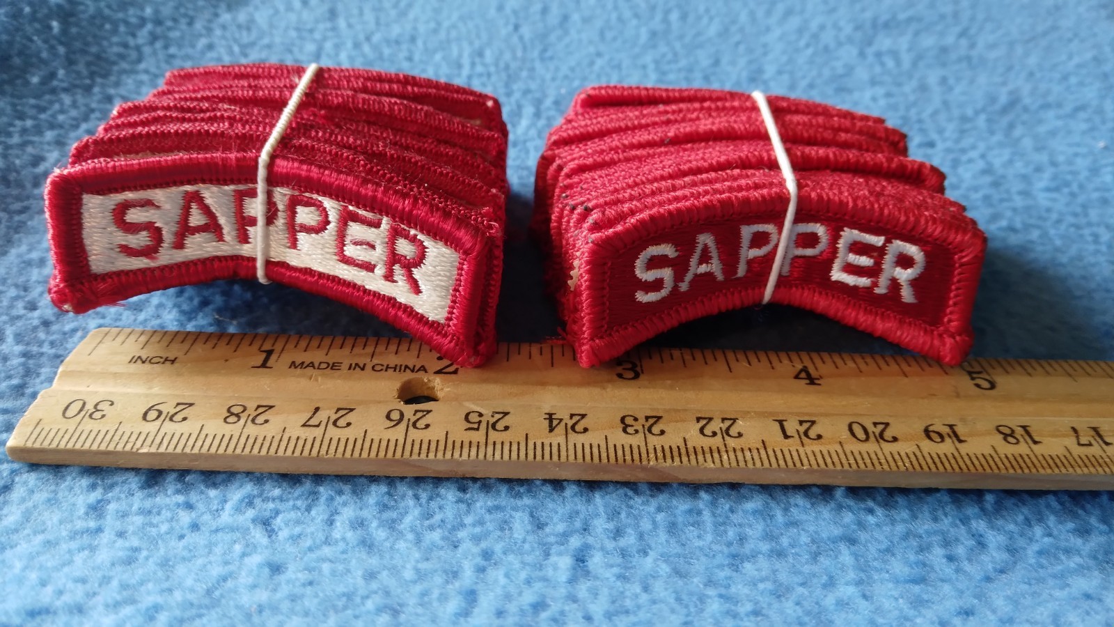 2 DIFFERENT BUNDLES OF 20 - US ARMY SAPPER TABS - NEW