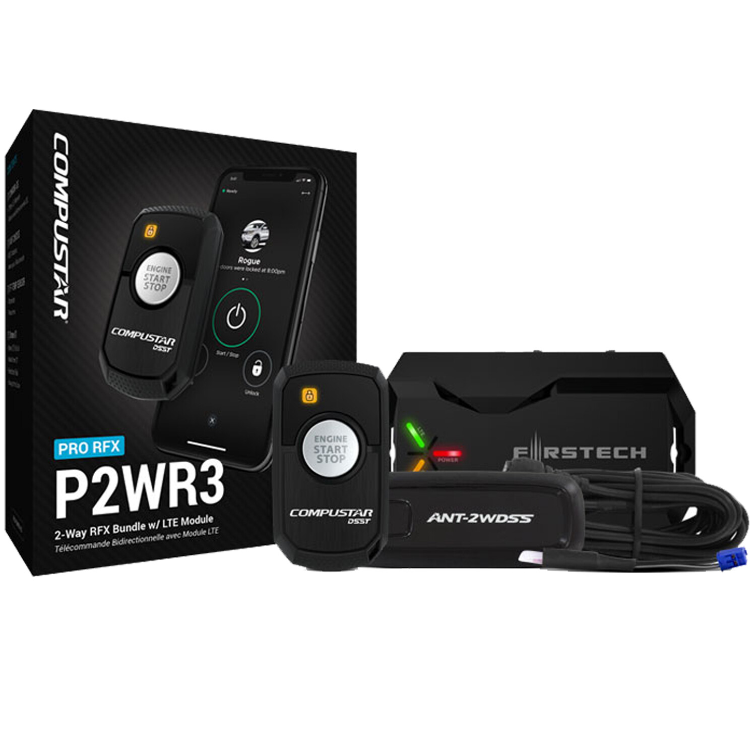 Compustar PRO RFX-P2WR3-SS 2-Way LED RF Remote with DR-X1 LTE Drone Mobile
