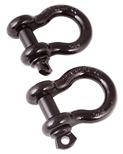 11235.06 D-Ring Shackle Kit, 1 inch, Steel, Pair Black 7/8 Inch