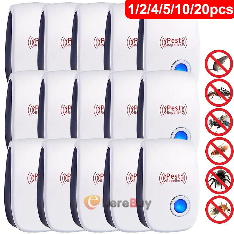 1~20x Pest Reject Ultrasonic Repeller Home Bed Bug Mites Spider Defender Roaches