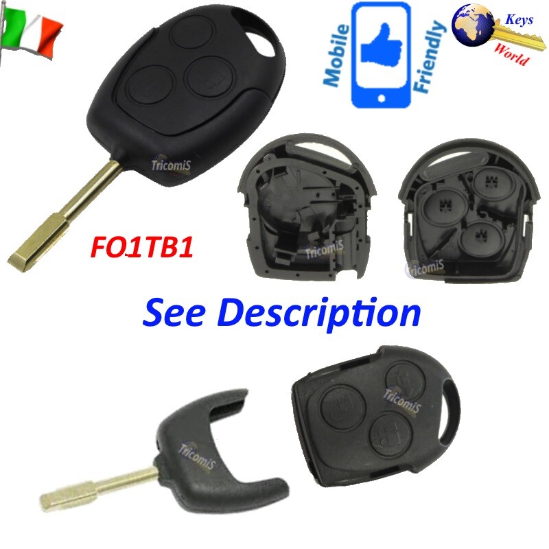 Shell Case Cover Key Blank FO1TB1 3 Buttons Fixed blade for FORD Fiesta Focus Mo