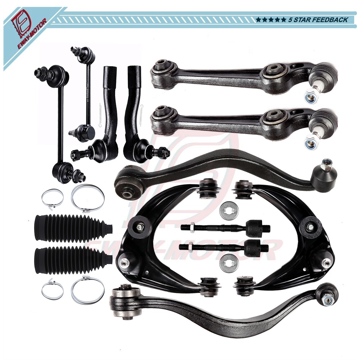 For 2003-2007 Mazda 6 14Pieces control arm ball joint Kits tie rod end sway bar