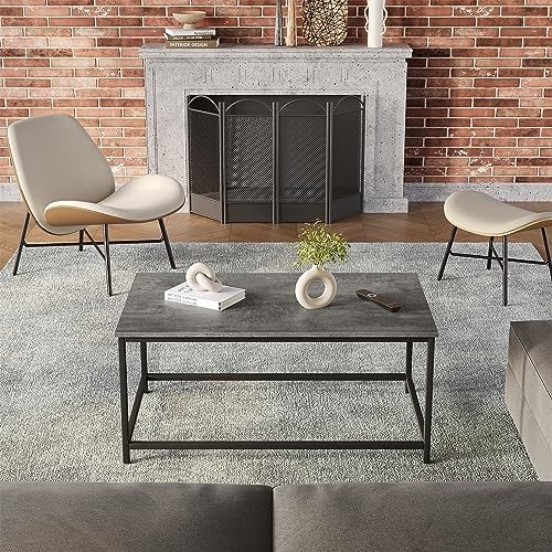 Modern Rectangular Coffee Table - Minimalist Open Design for Living Room & Offic