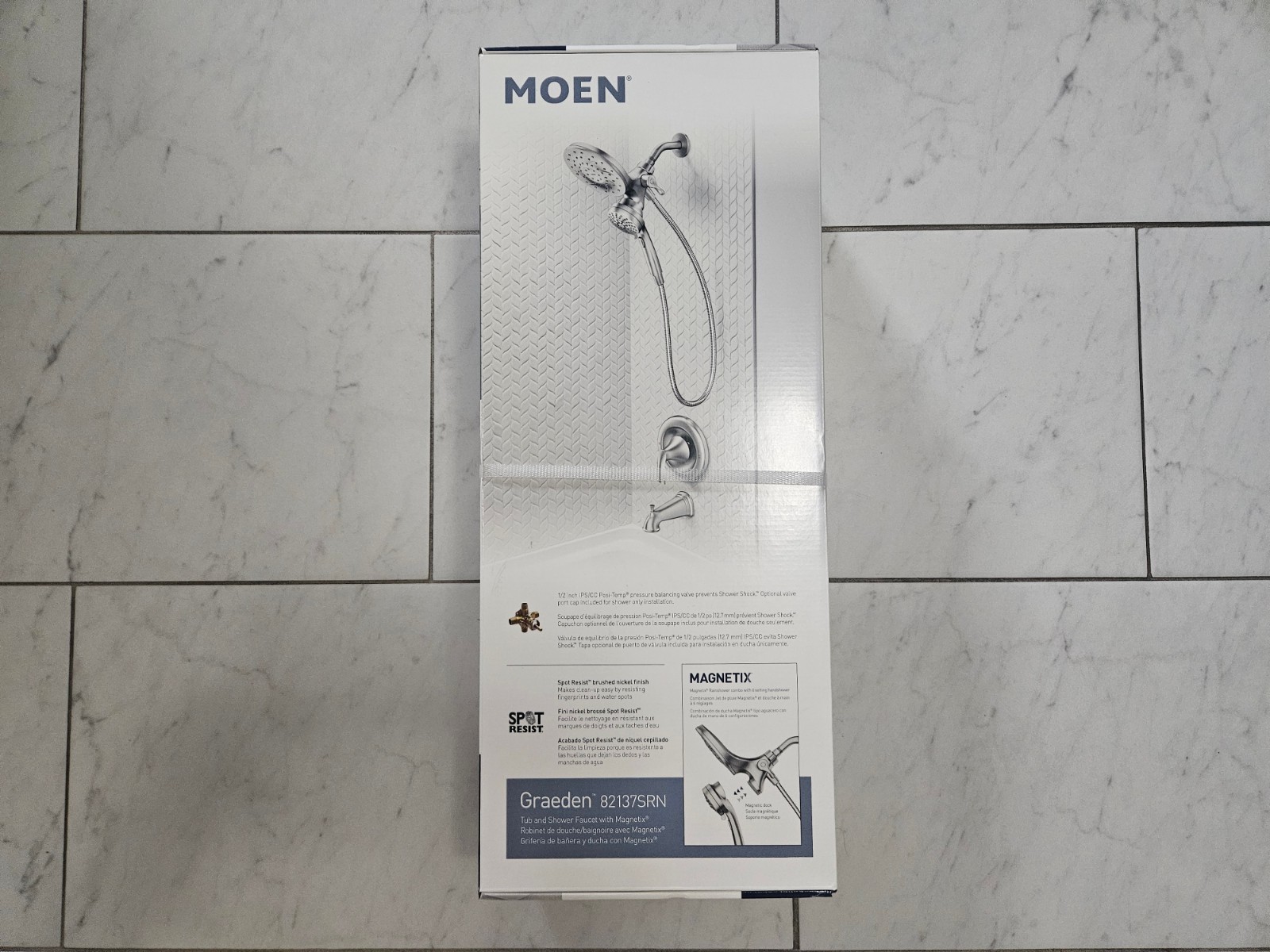 Brand NEW Moen Graeden Magnetix Shower Faucet Brushed Nickel Finish 82137SRN