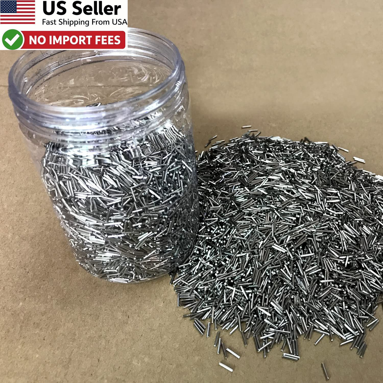 2.5 lb Stainless Steel Tumbling Media Pins 0.039" Brass Cleaning Refill FROM USA