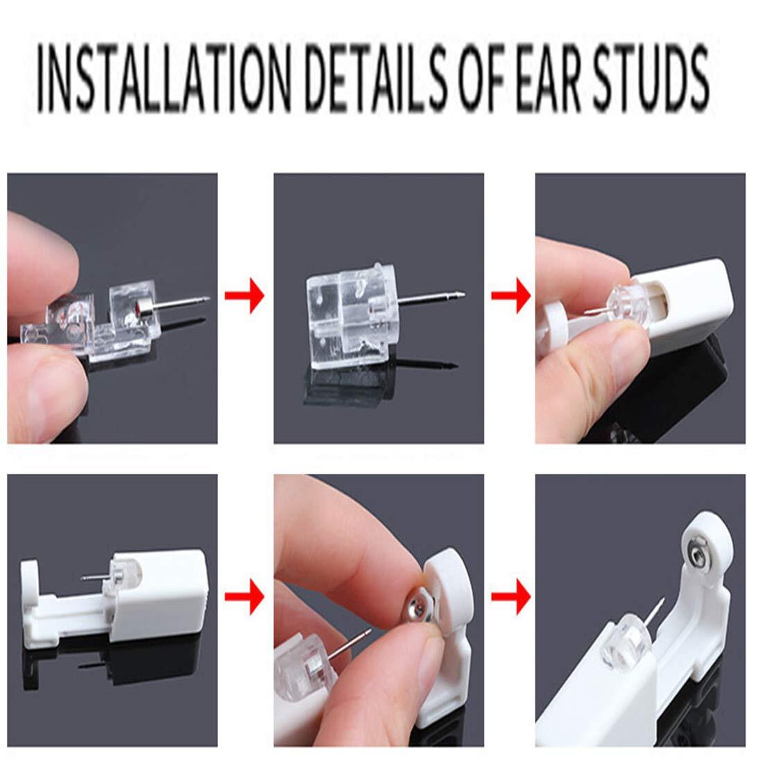 2 Pack Self Ear Piercing Kit Ear Piercing Gun Kit Self Ear Piercing Gun Self ...