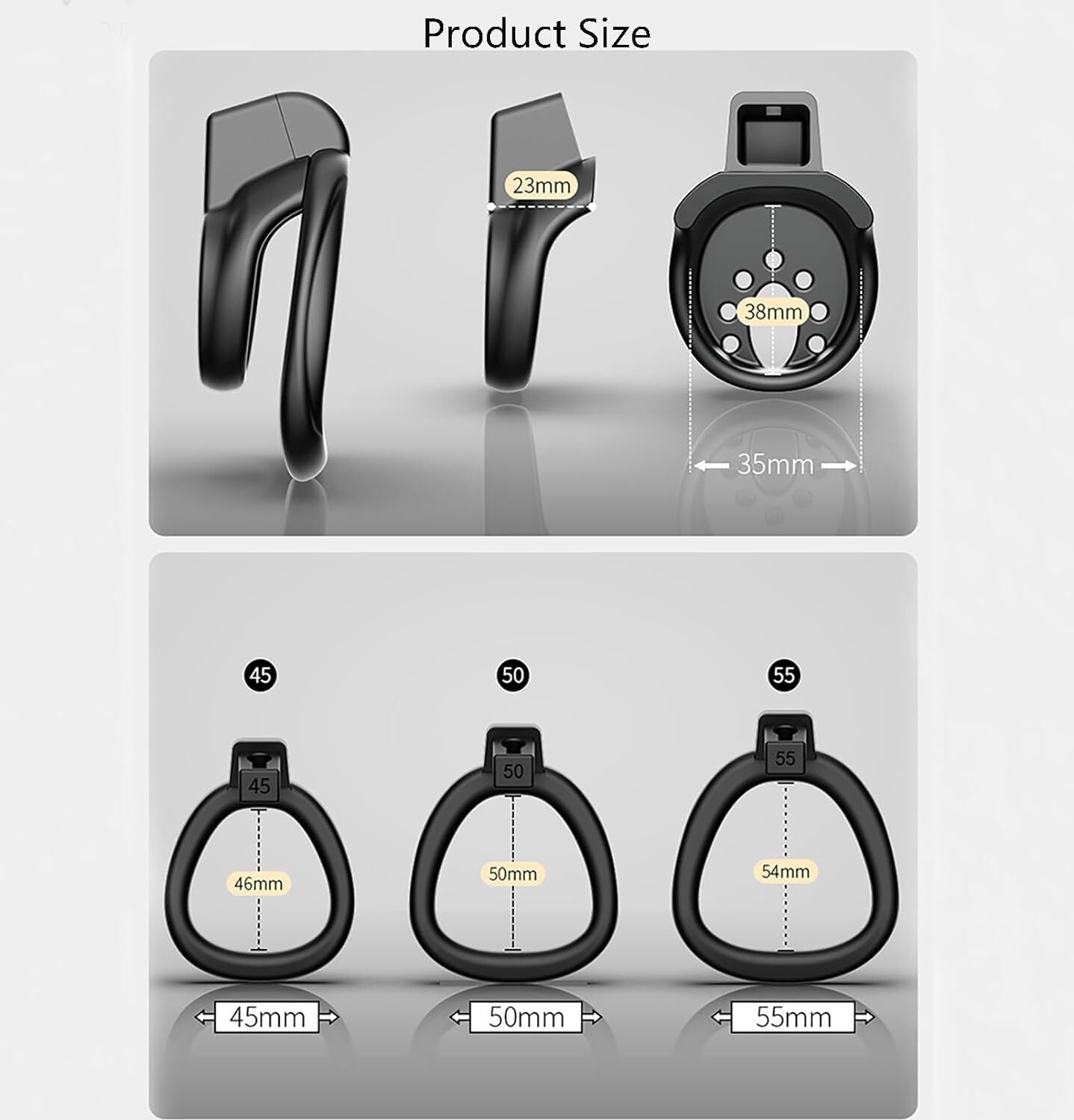 Flat men's chastity lock Chastity Cage SM Training Abstinence Sex Props w/ Ring
