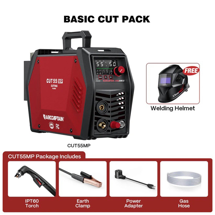ARCCAPTAIN iControl CUT55 MP Blowback Pilot Arc Non-HF 120V/240V+ Welding Helmet