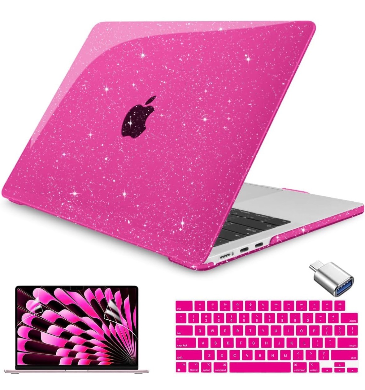 MacBook Air 15 inch Case Pink Glitter