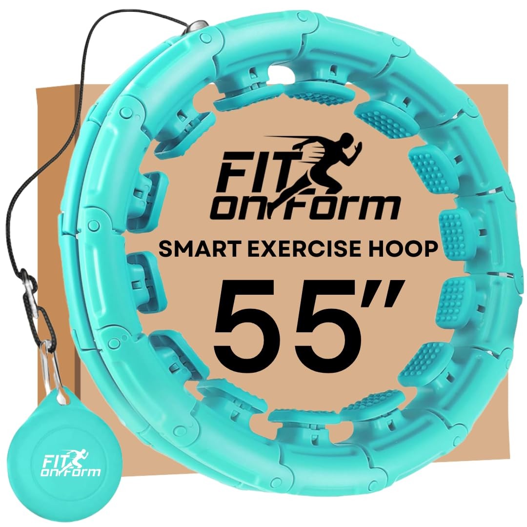 FIT ON FORM Infinity Weighted Hula Hoop for Adults Weight Loss - 55", Green