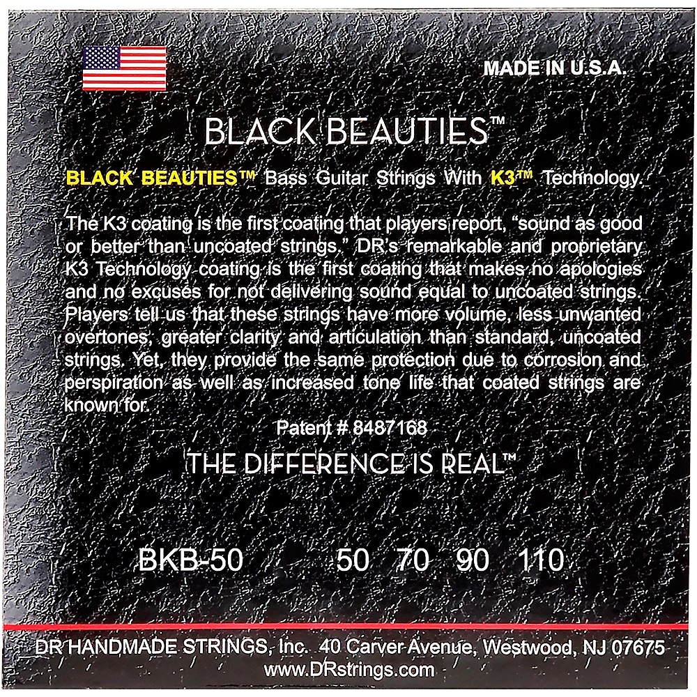 DR Strings BKB-50 Black Beauty Heavy Bass Strings