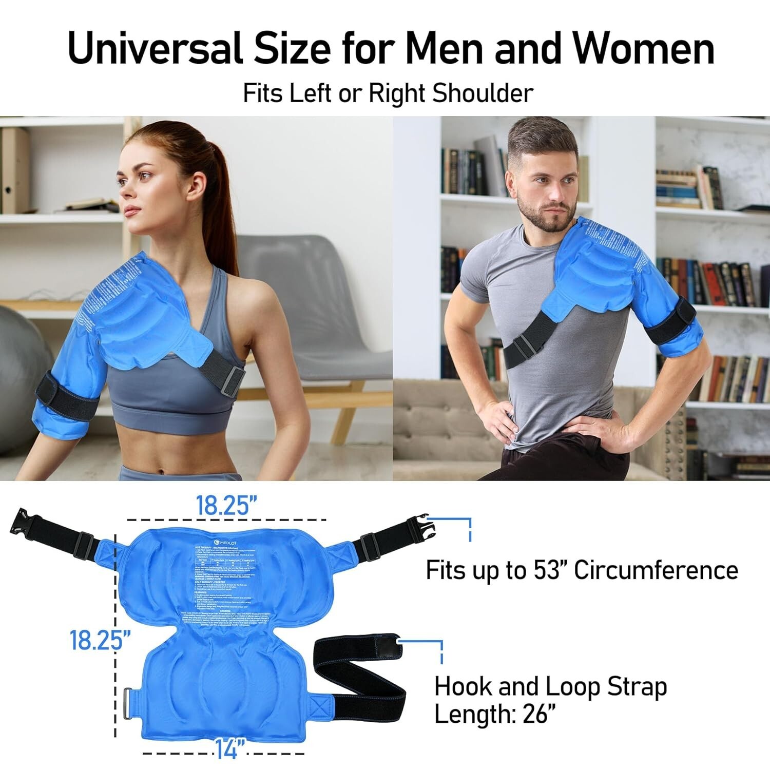 Shoulder Ice Pack Wrap, Larger Rotator Cuff Cold Therapy Support Brace for Shoul