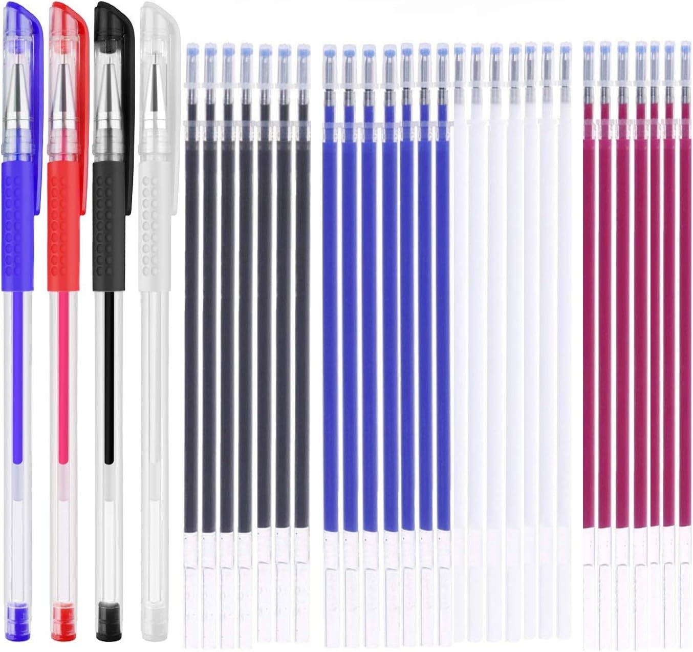 Heat Erasable Fabric Marking Pens with 28 Refills for Tailors Sewing, and